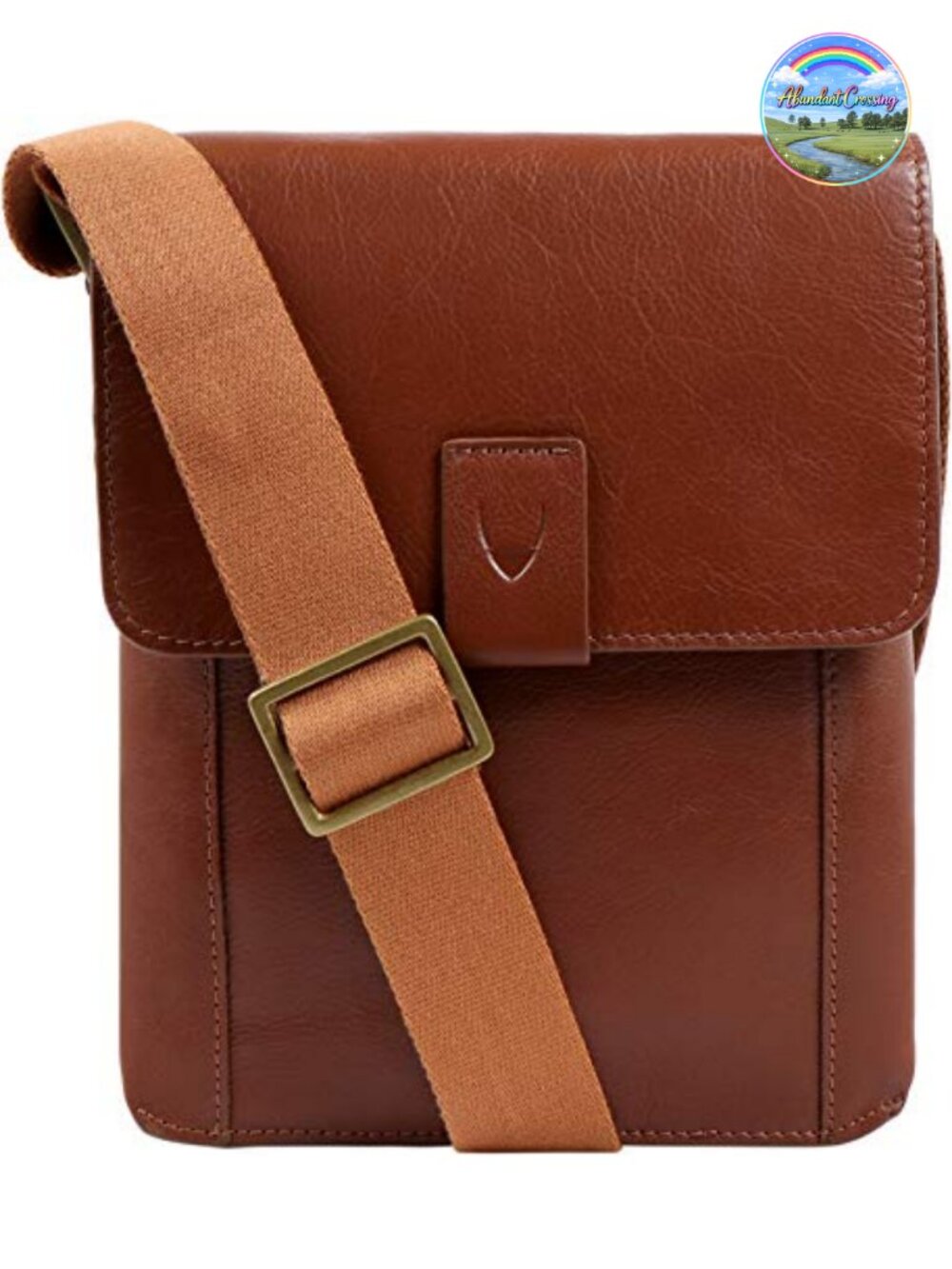 Full Grain Leather Messenger Crossbody Bag Adjustable Strap